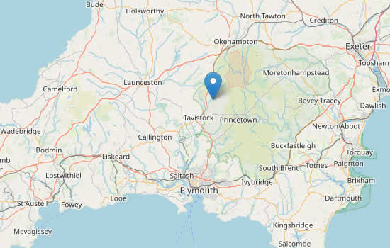 Location map for Moorview Cottage, Peter Tavy, near Tavistock, Devon